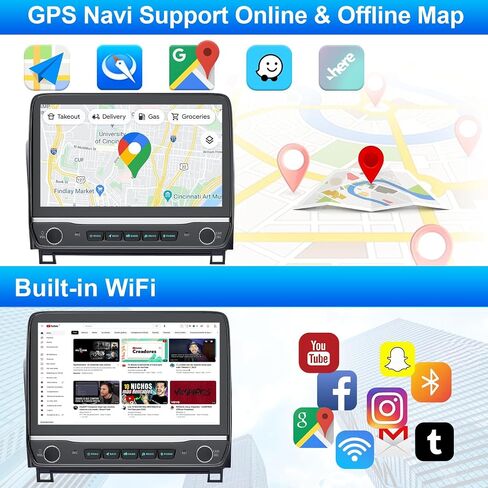 Plug&Play 4G+64G Android 15 Car Radio for Toyota Tundra 2007-2013/Sequoia 2008-2018,10.1 Inch Tundra/Sequoia Stereo with CarplayAndroid Auto BT/GPS/Backup Camera/Physical Knobs and Multi Touch in Kuwait