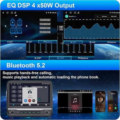 Plug&Play 4G+64G Android 15 Car Radio for Toyota Tundra 2007-2013/Sequoia 2008-2018,10.1 Inch Tundra/Sequoia Stereo with CarplayAndroid Auto BT/GPS/Backup Camera/Physical Knobs and Multi Touch in Kuwait