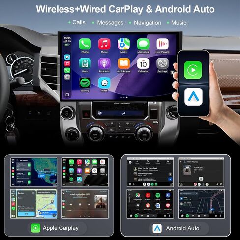 16-Inch 8 Core 6+128GB Car Radio Stereo for 2014-2021 Toyota Tundra, Plug and Play Android 13 Head Unit with Wireless CarPlay/Android Auto/2K Touch Screen/4G LTE/5Ghz WiFi in Kuwait