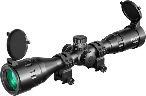 Pinty Rifle Scope AO Red Green Blue Illuminated Mil Dot with Flip-Open Covers, Sunshade Tube in Kuwait