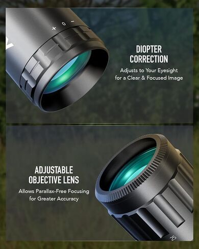 Pinty Rifle Scope AO Red Green Blue Illuminated Mil Dot with Flip-Open Covers, Sunshade Tube in Kuwait