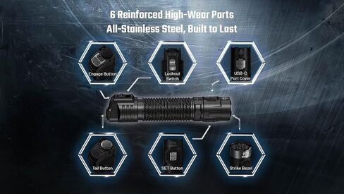 Nitecore P17iX Compact Tactical Flashlight, 5000 Lumen USB-C Rechargeable with 361 Yards Beam Distance, Customizable Controls, Pot, Flood & Mixed Beams, Waterproof in Kuwait
