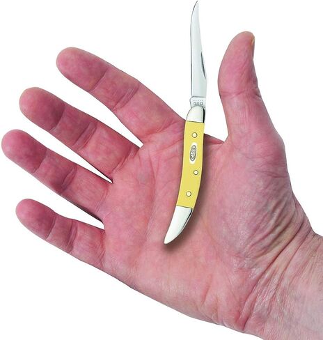 Case WR XX Pocket Knife Yellow Synthetic SS - Small Texas Toothpick Item #81095 - (310096 SS) - Length Closed: 3 Inches in Kuwait