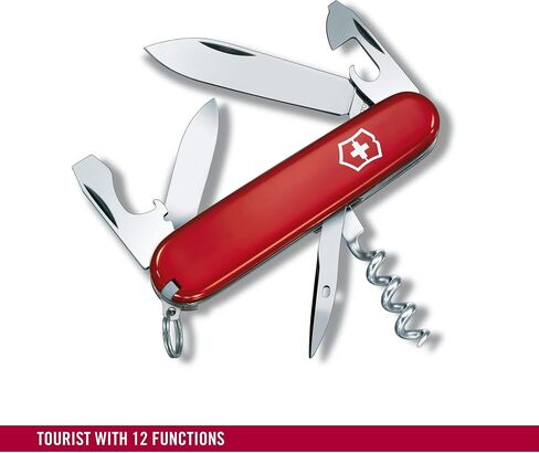 Victorinox Tourist Swiss Army Knife, 12-Function Pocket Knife, Red in Kuwait