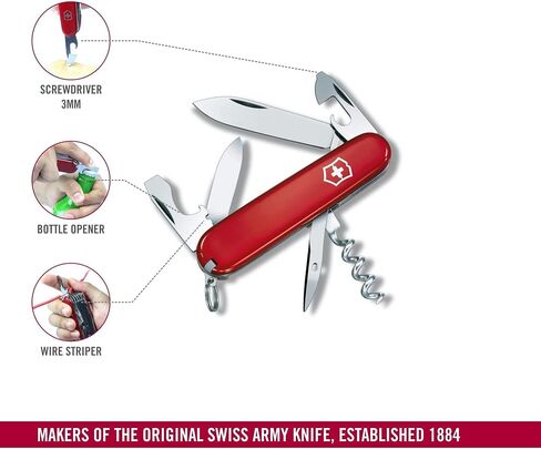 Victorinox Tourist Swiss Army Knife, 12-Function Pocket Knife, Red in Kuwait