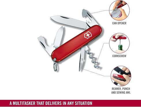Victorinox Tourist Swiss Army Knife, 12-Function Pocket Knife, Red in Kuwait