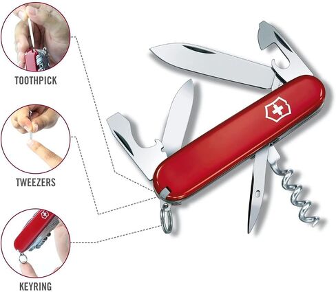 Victorinox Tourist Swiss Army Knife, 12-Function Pocket Knife, Red in Kuwait