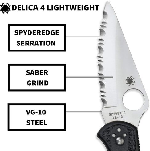 Spyderco Delica 4 Lightweight Signature Folding Pocket Knife, SpyderEdge in Kuwait