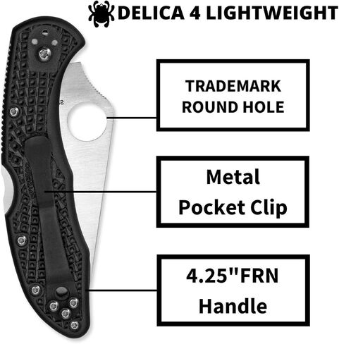 Spyderco Delica 4 Lightweight Signature Folding Pocket Knife, SpyderEdge in Kuwait