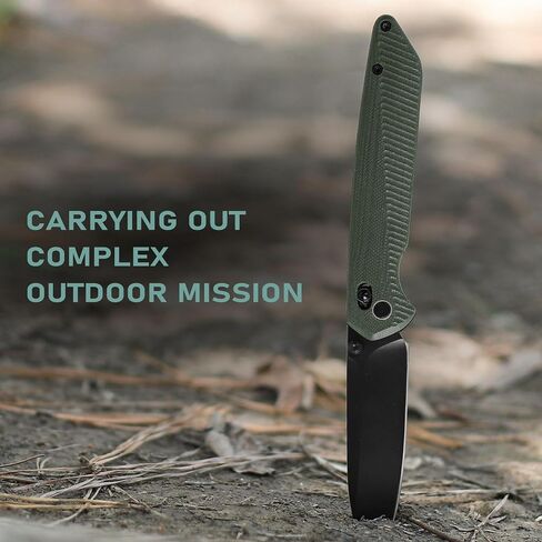 TOPLINE Pocket Knife with G10 Handle, 14C28N Steel Blade Camping Folding Knife, Safety Crossbar Lock Mechanism, Folding Pocket Knife for Men, Women, Outdoor Users, EDC Knife for Hunting, Survival, Hiking, Green in Kuwait