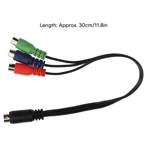 11.8in MINI DIN 9 Pin Male to 3RCA Female Cable Plug and Play Universal RGB Video Adapter Cable RGB Connection in Kuwait