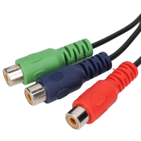 11.8in MINI DIN 9 Pin Male to 3RCA Female Cable Plug and Play Universal RGB Video Adapter Cable RGB Connection in Kuwait