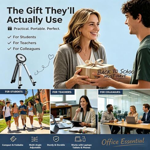 4-in-1 Foldable Laptop Stand with N52 Magnetic Phone Holder, Portable Aluminum Computer Stand for MacBook/ iPad/ Tablet, Adjustable Ergonomic Desk Stand for Home Office College Dorm & Travel Giftable in Kuwait