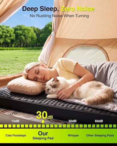 TaskStar 4" Self Inflating Sleeping Pad for Camping with Pillow, Electric Foam & Air Camping Sleeping Pad, 9.5 R-Value, 4 Season Air Mattress for Camping Essentials Gear for Tent Travel Car Cot in Kuwait