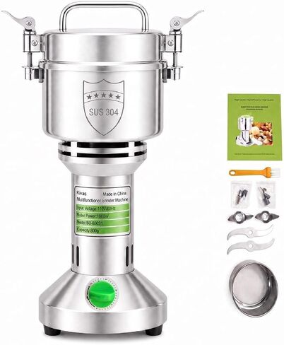 Factory Price Spices Grinder Machine Electric Flour Mill Grinding Machine for Grain Dry Grinder Spice Grinder 800g, 304 Stainless Steel High Speed 28000RPM 1600W in Kuwait