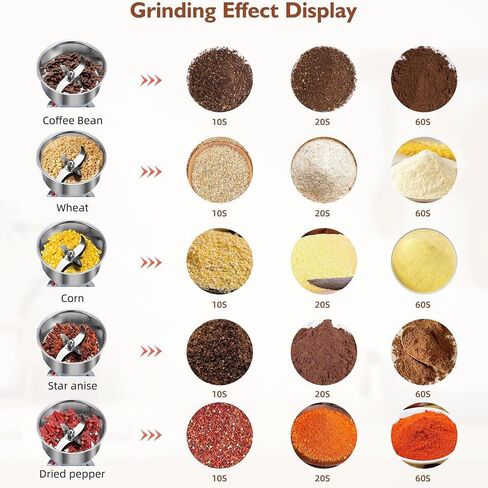 Factory Price Spices Grinder Machine Electric Flour Mill Grinding Machine for Grain Dry Grinder Spice Grinder 800g, 304 Stainless Steel High Speed 28000RPM 1600W in Kuwait