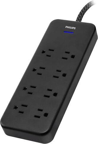 Philips Surge Protector Power Strip, 8 Ft Braided Extension Cord in Kuwait