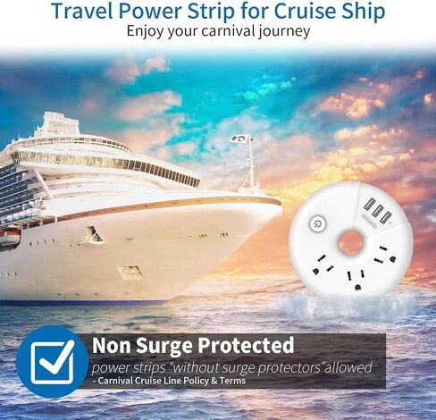 NTONPOWER Compact Power Strip with USB Bundle, 3 Outlets 3 USB Portable Desktop Charging Station with 5ft Extension Cord for Office, Home, Hotels, Cruise Ship, Nightstand in Kuwait