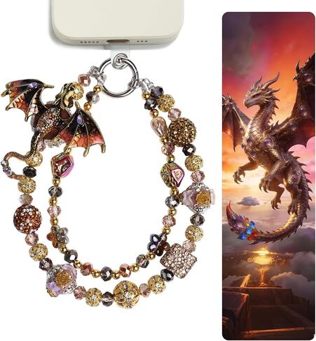 Unique Dragon Phone Strap for Women Jeweled Phone Charms Luxurious Cellphone Straps in Kuwait