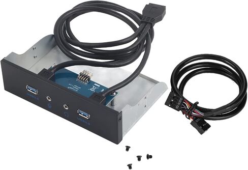 USB 3.0 Floppy Drive Front Panel, 2 USB 3.0 Ports with Mic and Audio Jacks, HD Audio Interface for PC Case, Compatible with Standard 3.5 - Inch Bay in Kuwait