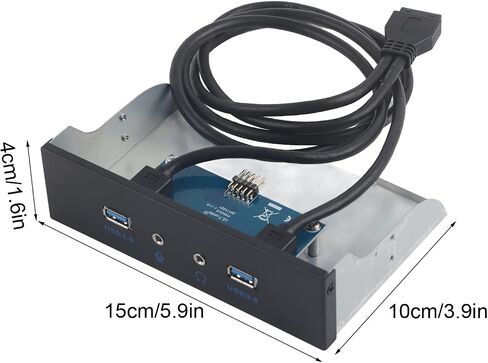 USB 3.0 Floppy Drive Front Panel, 2 USB 3.0 Ports with Mic and Audio Jacks, HD Audio Interface for PC Case, Compatible with Standard 3.5 - Inch Bay in Kuwait