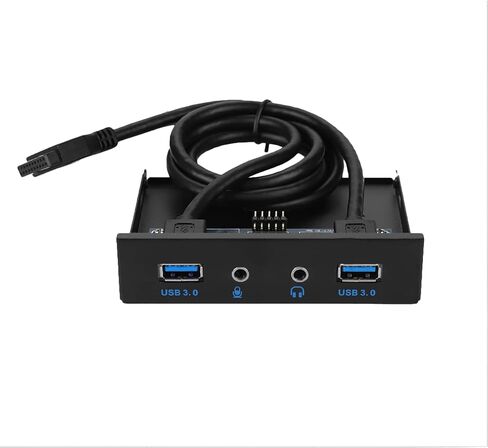 USB 3.0 Floppy Drive Front Panel, 2 USB 3.0 Ports with Mic and Audio Jacks, HD Audio Interface for PC Case, Compatible with Standard 3.5 - Inch Bay in Kuwait