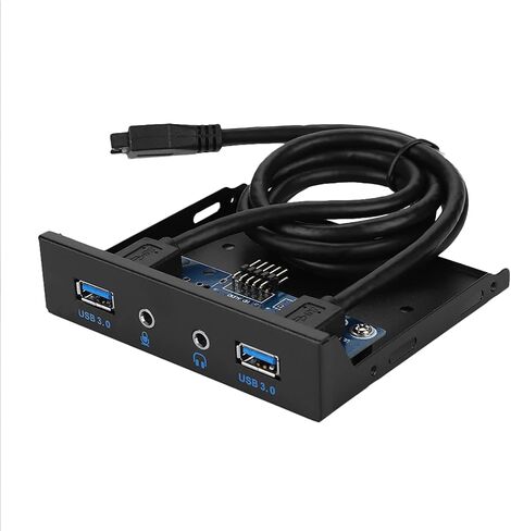 USB 3.0 Floppy Drive Front Panel, 2 USB 3.0 Ports with Mic and Audio Jacks, HD Audio Interface for PC Case, Compatible with Standard 3.5 - Inch Bay in Kuwait