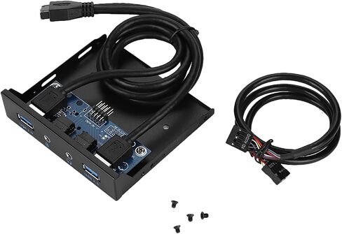USB 3.0 Floppy Drive Front Panel, 2 USB 3.0 Ports with Mic and Audio Jacks, HD Audio Interface for PC Case, Compatible with Standard 3.5 - Inch Bay in Kuwait