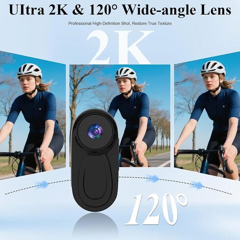 2K Mini Body Camera with WiFi, Wearable POV Action Camera for Vlogging in Kuwait