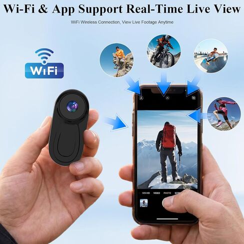 2K Mini Body Camera with WiFi, Wearable POV Action Camera for Vlogging in Kuwait