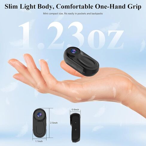 2K Mini Body Camera with WiFi, Wearable POV Action Camera for Vlogging in Kuwait