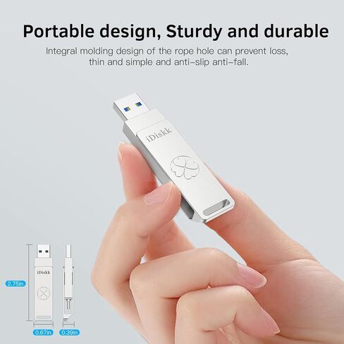 iDiskk 1TB SSD Flash Drive 500MB/s USB-C &USB-A 3.2 for iPhone Android Mac in Kuwait