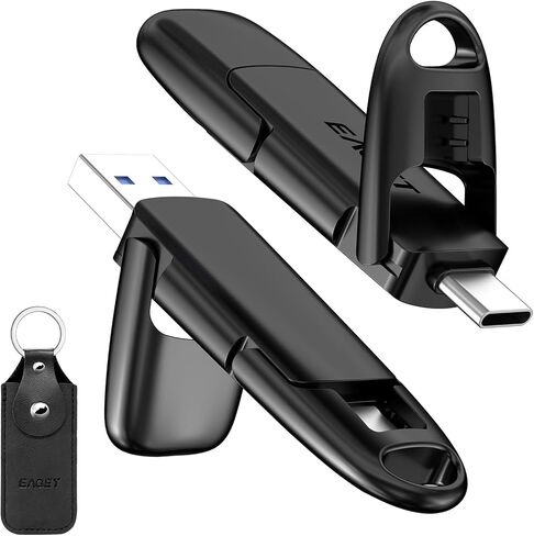 EAGET 128GB Flash Drive with Dual USB-C & USB 3.2 Ports, Portable Thumb Drive, 560MB/s Solid State Drive for iPhone 15/16/17 Pro, Mac, PC, PS4, Android in Kuwait