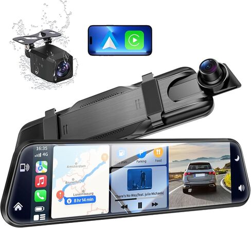 10" Mirror Dash Cam with Android Auto&Carplay 2.5K Rear View Mirror Camera in Saudi Arabia
