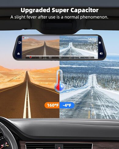 10" Mirror Dash Cam with Android Auto&Carplay 2.5K Rear View Mirror Camera in Saudi Arabia