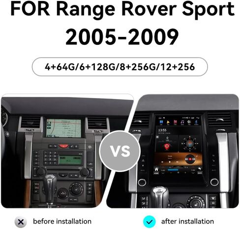 12.1" Android 13.0 Car Radio for Land Rover Range Rover Sport L320 2005-2009 Stereo Upgrade Tesla Screen Car Stereo GPS Navigation Head Unit (4-64GB CarPlay) in Kuwait