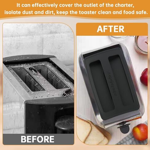 2 Pcs Silicone Toaster Cover,2 Slice Bread Maker Top Cover Easy to Clean and Dustproof Universal Reusable Sandwich Machine Part Accessories(SIZE:6.22x4.09 inch) in Kuwait