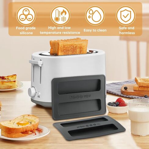 2 Pcs Silicone Toaster Cover,2 Slice Bread Maker Top Cover Easy to Clean and Dustproof Universal Reusable Sandwich Machine Part Accessories(SIZE:6.22x4.09 inch) in Kuwait