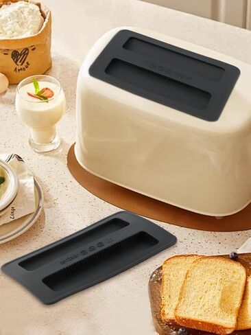 2 Pcs Silicone Toaster Cover,2 Slice Bread Maker Top Cover Easy to Clean and Dustproof Universal Reusable Sandwich Machine Part Accessories(SIZE:6.22x4.09 inch) in Kuwait