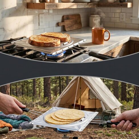 2 1 Toast Rack Tortilla Corn Comales for Large Tortillas Stovetop Baking Tray Camping Stove Grilling Table Stove Toaster Foldable Tortilla Toaster Grill Rack Stainless Steel Silver in Kuwait