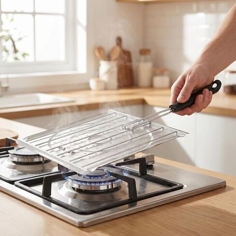 2 1 Toast Rack Tortilla Corn Comales for Large Tortillas Stovetop Baking Tray Camping Stove Grilling Table Stove Toaster Foldable Tortilla Toaster Grill Rack Stainless Steel Silver in Kuwait