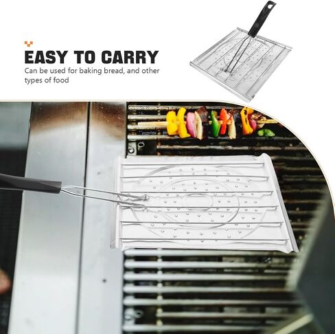 2 1 Toast Rack Tortilla Corn Comales for Large Tortillas Stovetop Baking Tray Camping Stove Grilling Table Stove Toaster Foldable Tortilla Toaster Grill Rack Stainless Steel Silver in Kuwait