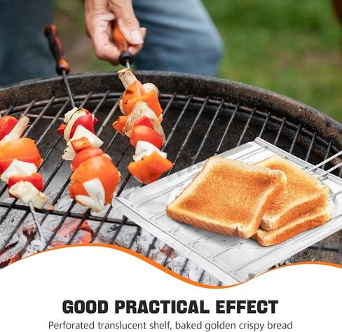 2 1 Toast Rack Tortilla Corn Comales for Large Tortillas Stovetop Baking Tray Camping Stove Grilling Table Stove Toaster Foldable Tortilla Toaster Grill Rack Stainless Steel Silver in Kuwait