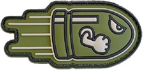Miltacusa Angry Flying Bullet PVC Rubber Patch [“Hook" Fastener] (Black) in Saudi Arabia