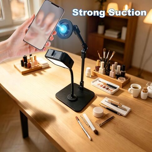 Overhead Phone Stand with Rechargeable Light & Magnetic Holder for Nail Art in Kuwait