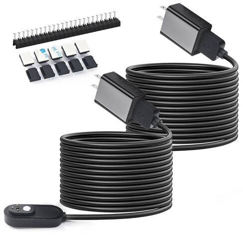 Soshine 2PACK Magnetic Charging Cable with Quick Charge Adapter, Waterproof Outdoor Cable for Arlo Pro 3, 4, 5S, Ultra, Ultra 2, Black (10, feet) in Kuwait