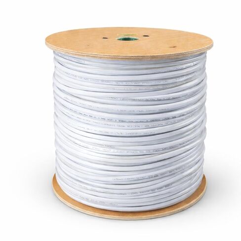 RG59 Siamese Coaxial Cable 1000ft Solid Bare Copper 20AWG RG59U Video + 18AWG Power Combo Bulk Cables for CCTV Surviellance Security System (White 1000FT) in Kuwait
