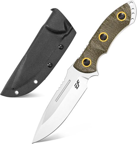 Eafengrow EF139 Fixed Blade Knife, 154CM Steel Blade,Micarta Handle Full Tang EDC Tool Straight Knife for Working Camping Survival in Kuwait