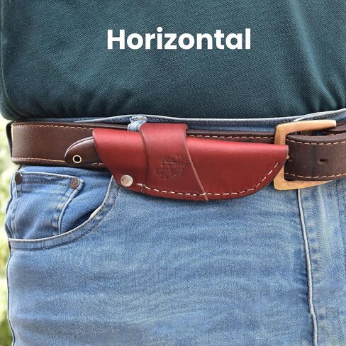 Knives Ranch Handmade EDC Fixed Blade Hunting Knife – Forged Damascus Steel – Rosewood Handle – Horizontal Carry Sheath – Outdoor Cowboy Knife (2085-IRW) in Saudi Arabia