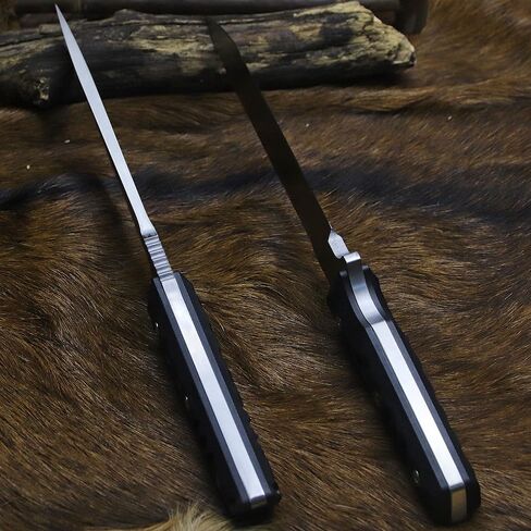 BA-KOR 14.2in（Japanese Style） Full Tang Hunting Knife - 8mm DC53 Steel Survival Knife, Nylon Fiber Handle & Sheath, + (5.9in) cerium igniter, suitable for outdoor hunting, camping, survival, EDC tool in Kuwait
